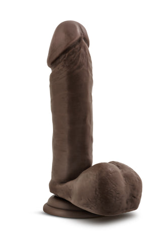 Dr. Skin Plus - 8 Inch Posable Dildo With Balls -  Chocolate BL-19466