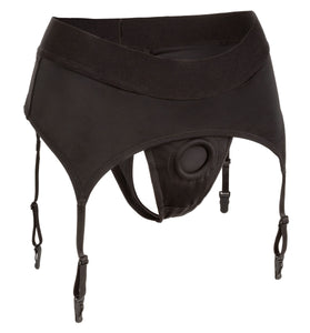 Boundless Thong With Garter - S/m - Black SE2701183