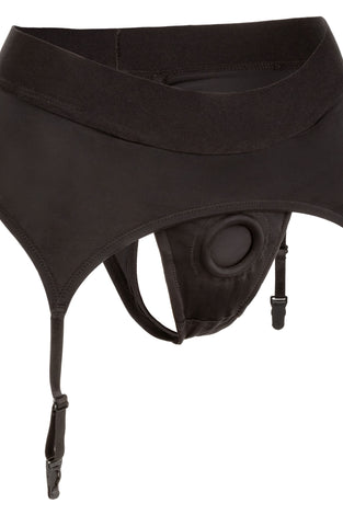 Boundless Thong With Garter - S/m - Black SE2701183
