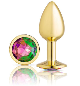 Cloud 9 Novelties Anal Gems Jeweled Gold Chromed Anal Plug - Small WTC309