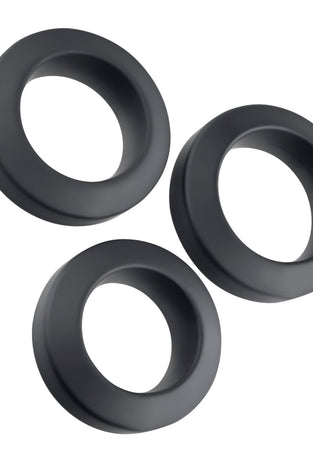 Adam's 3-Piece Penis Ring Set - Black AE-WF-0266-2