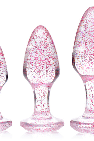 Glitter Gem Anal Plug Set - Pink BTYS-AG587-PNK