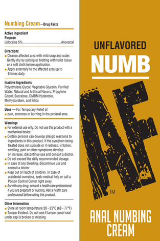 Numb Af - Anal Desensitizing Gel - Unflavored - 1.5 Fl. Oz. LG-BT611