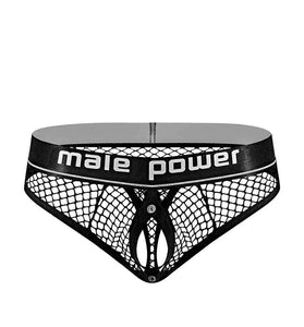 Cock Pit Net Cock Ring Thong - L/ XL - Black MP-410260BKLX