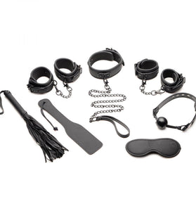 Master of Kink 10 Piece Deluxe Bondage Set - Black MS-AG958-BLK
