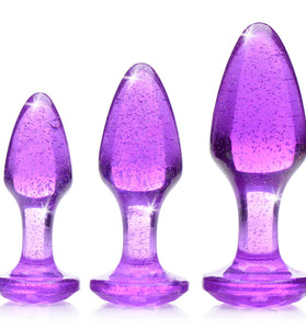 Glitter Gem Anal Plug Set - Purple BTYS-AG587-PUR