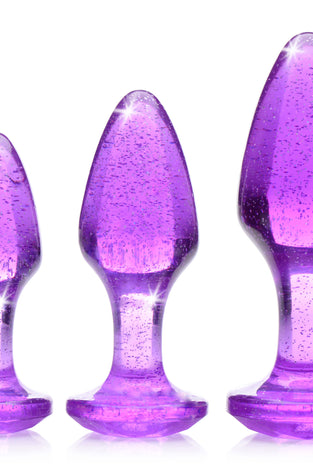 Glitter Gem Anal Plug Set - Purple BTYS-AG587-PUR