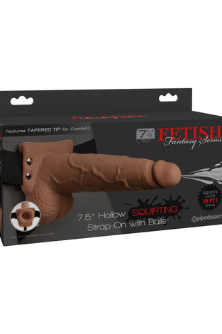 Fetish Fantasy Series 7.5 Inch Hollow Squirting Strap-on With Balls - PD3397-22