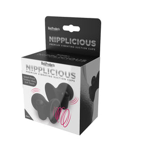 Nipplicious - Vibrating Nipple Suction Cups -  Black HTP3331