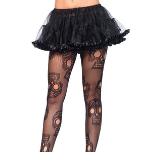 Sugar Skull Net Pantyhose - One Size LA-9982