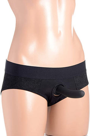 Lace Envy Crotchless Panty Harness - 2xl - Black SU-AG453-2XL