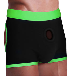 Get Lucky Strap on Boxer Shorts - Medium/large -  Black/green TMN-GL-5001