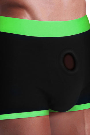 Get Lucky Strap on Boxer Shorts - Medium/large -  Black/green TMN-GL-5001
