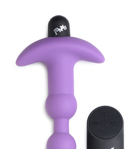 Bang - Vibrating Silicone Anal Beads and Remote Control - Purple BNG-AG614-PUR
