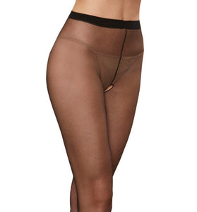 Open Crotch Pantyhose - Queen Size - Black DG-0082XBLKQ