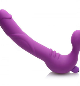 Royal Revolver Vibrating Strapless Strap- on Dildo - Purple SU-AF456