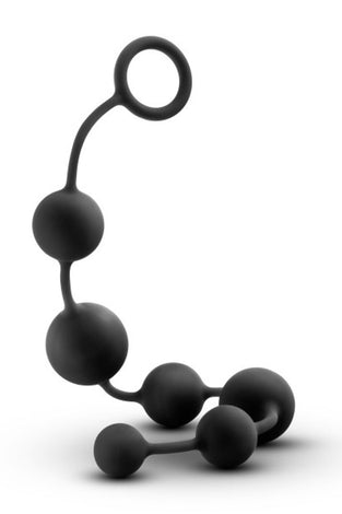 Anal Adventures - Platinum - Silicone Large Anal  Beads - Black BL-11115