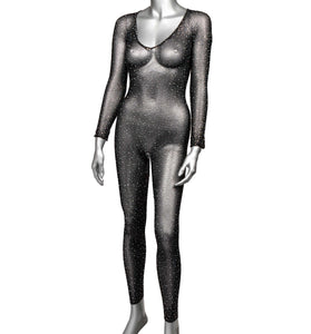 Radiance Crotchless Full Body Suit - One Size -  Black SE3002353