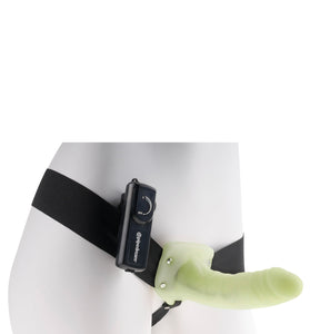 Fetish Fantasy Series for Him or Her Vibrating Hollow Strap-on - Glow in the Dark PD3367-32