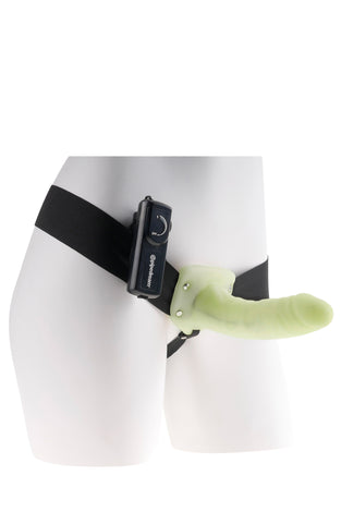 Fetish Fantasy Series for Him or Her Vibrating Hollow Strap-on - Glow in the Dark PD3367-32