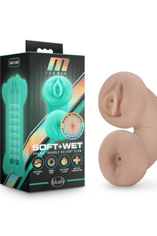 M for Men - Soft and Wet - Double Trouble Glow in the Dark - Vanilla BL-84033