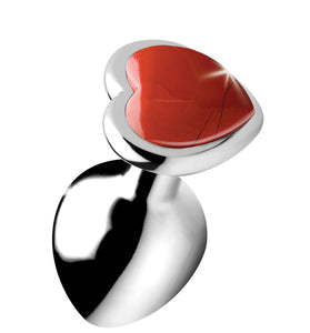 Red Jasper Heart Anal Plug - Medium BTYS-AG754-MED