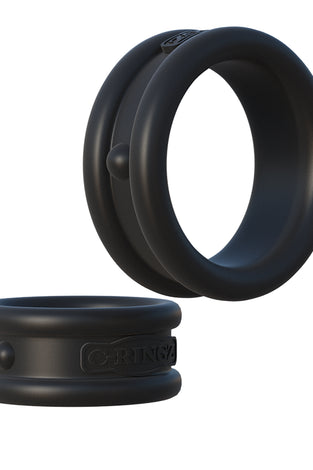Fantasy C-Ringz Max Width Silicone Rings - Black PD5905-23