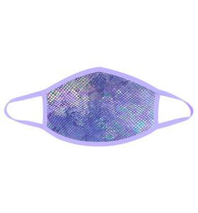 Purple Python Holographic Face Mask With Lavender  Trim NN-MSKM-PSNPUR
