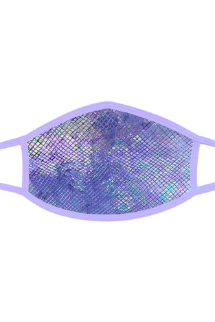 Purple Python Holographic Face Mask With Lavender  Trim NN-MSKM-PSNPUR