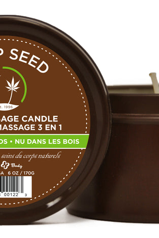 Hemp Seed 3-in-1 Massage Candle - Naked in the Woods - 6 Oz. EB-HSC022