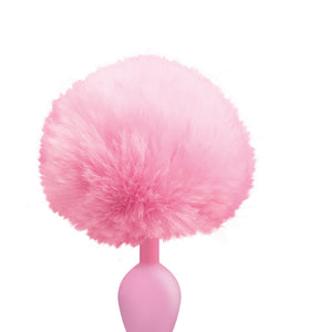 The 9's Cottontails Silicone Bunny Tail Butt Plug  - Pink ICB2641-2