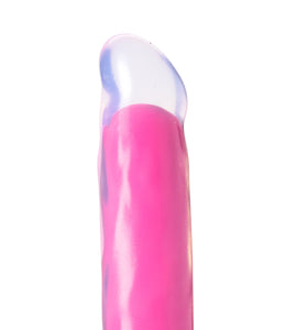 Neo Elite Glow in the Dark - Marquee - 8 Inch  Silicone Dual Density Dildo  - Neon Pink BL-88200