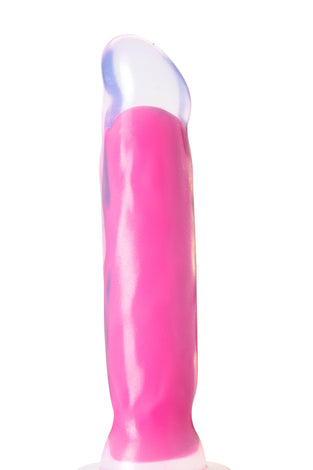 Neo Elite Glow in the Dark - Marquee - 8 Inch  Silicone Dual Density Dildo  - Neon Pink BL-88200