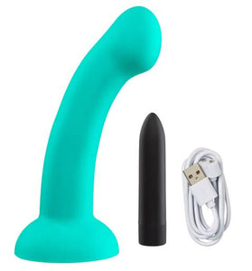 Ergo Super Flexi I Dong Soft and Flexible Liquid  Silicone With Vibrator - Teal WTC963