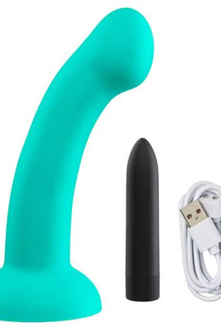 Ergo Super Flexi I Dong Soft and Flexible Liquid  Silicone With Vibrator - Teal WTC963