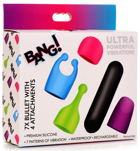 Bang - Rechargeable Bullet With 4 Attachments BNG-AG992