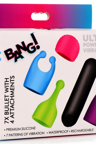 Bang - Rechargeable Bullet With 4 Attachments BNG-AG992