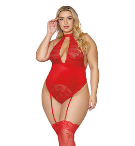 Garter Teddy - Queen Size- Lipstick Red DG-12670LRDQ