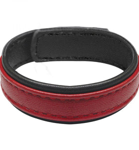 Leather and Velcro Cock Ring - Red STR-AH013-RED