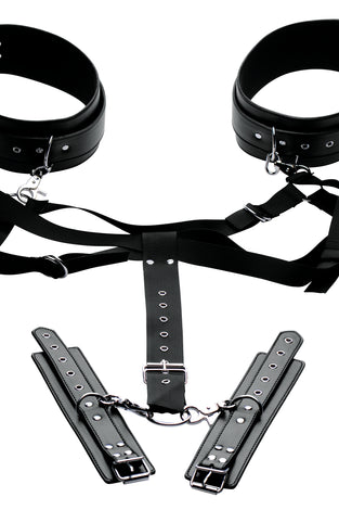 Acquire Easy Access Thigh Harness With Wrist Cuffs MS-AE801