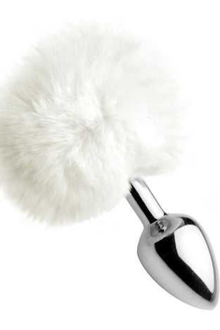 White Fluffy Bunny Tail Anal Plug TZ-AF619