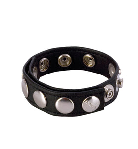 Colt 8 Snap Fastener Leather Strap - Black SE6843402