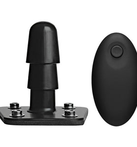 Vac-U-Lock - Vibrating Plug With Snaps & Wireless Remote - Black DJ1010-50-BX