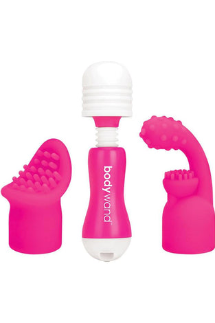 Bodywand Rechargeable Mini Massager With Attachments - Pink X-BW144