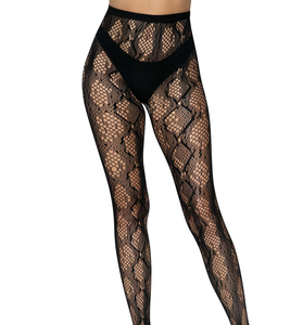 Python Net Tights - One Size - Black LA-9719BLK