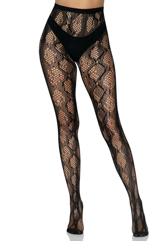 Python Net Tights - One Size - Black LA-9719BLK