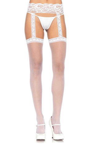 Sheer Thigh Highs - One Size - White LA-1767
