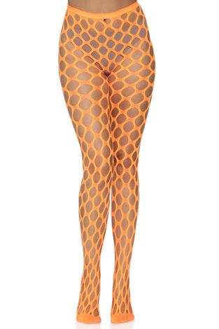 Jumbo Pothole Net Tights - Neon Orange - One Size LA-9331NORG