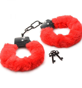 Cuffed in Fur Furry Handcuffs - Red MS-AG937-RED