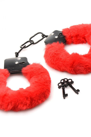Cuffed in Fur Furry Handcuffs - Red MS-AG937-RED